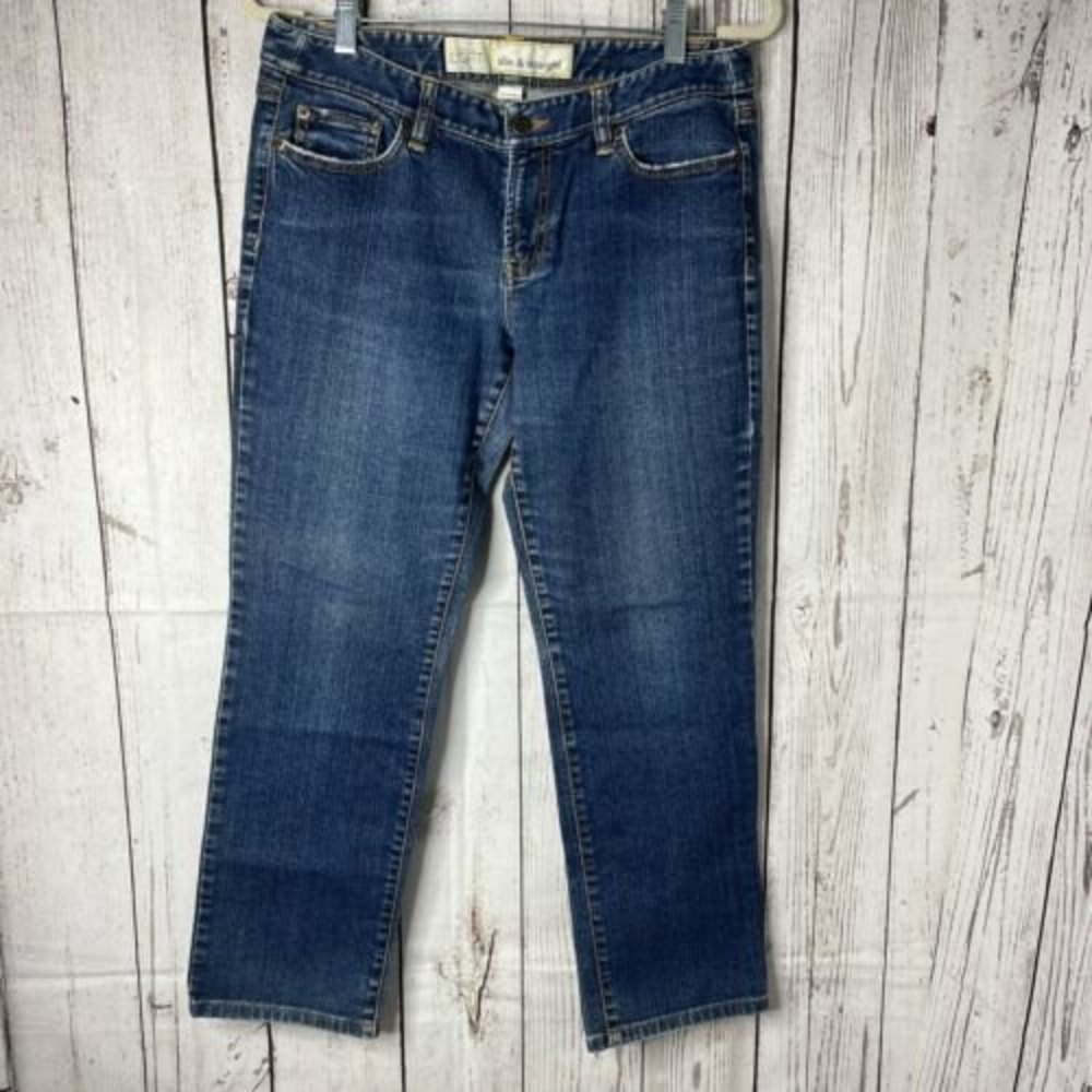 Ann Taylor Loft Jeans Womens 8 Blue Mid Rise Casual Slim Straight Denim